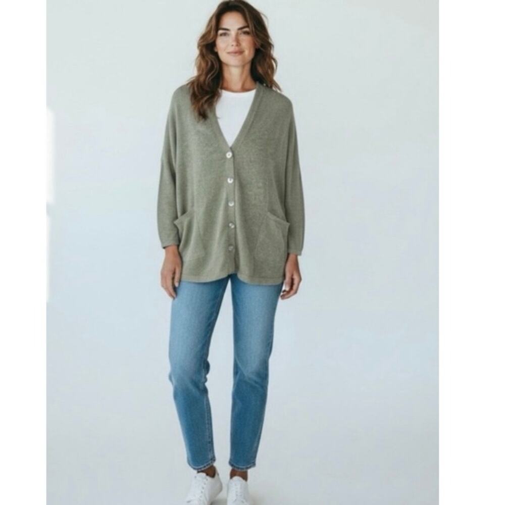 Barefoot Dreams Cozy Chic Lite Oversized XL Cardigan Sweater Pockets Boho Soft